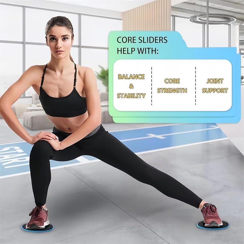 MBKHFLL Core Sliding Discs - Dual Sided Workout Sliders for Carpet & Hardwood Floor - Home Ab Pads Exercise Equipment Fitness Sliders for Women and Men - Image 3